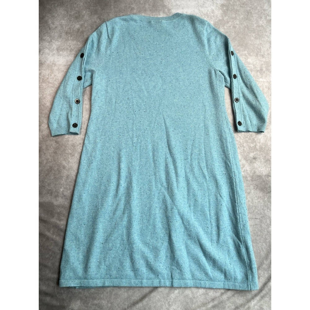 Talbots Sweater Dress Blue 3/4 Sleeve Button Accent Women's Plus XL